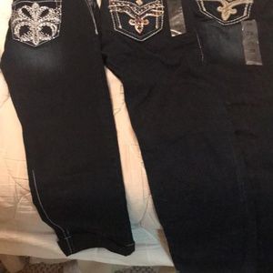 3 PAIR NWT Rock Revival and Wallflower Jeans 27R